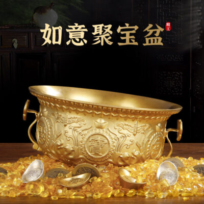 Ruyi tai bằng đồng dồi dào vật trang trí nhà may mắn đồng lưu vực phòng khách cửa hàng mở văn phòng quà tặng bán buôn