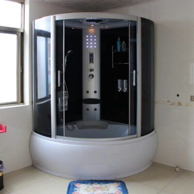 Phòng tắm tổng thể của hộ gia đình có bồn tắm lưu vực cao hình vòng cung hình quạt phòng tắm hơi lướt sóng phòng tắm đôi phòng tắm