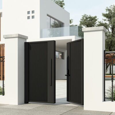Trung Quốc mới sân cửa biệt thự cổng vào cộng đồng tường vườn cửa thép không gỉ chống trộm cửa hợp kim nhôm