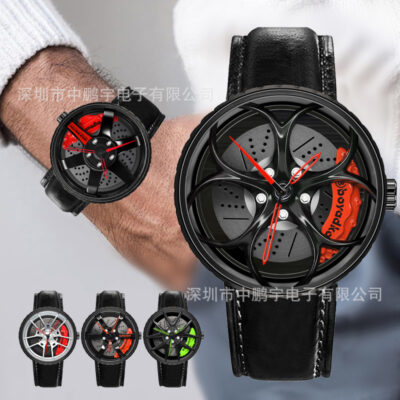 Đích thực mới trung tâm bánh xe chống thấm nước sáng tạo đồng hồ nam sinh viên phiên bản Hàn Quốc hợp thời trang đồng hồ đồng hồ đẹp