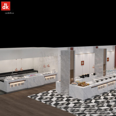 Bàn tiệc buffet nhà hàng bàn ăn bàn tiệc buffet thiết kế kết xuất ánh sáng sang trọng đá cẩm thạch bàn tiệc buffet khách sạn