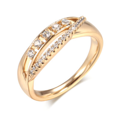 Nhẫn cưới zircon khảm vi mô quốc tế thời trang bán chạy quốc tế Nhẫn mới bằng vàng hồng bán hàng trực tiếp tại nhà máy