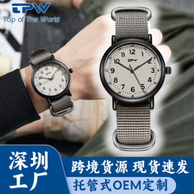 2023 Đồng hồ đeo tay bằng vải nylon thời trang TPW mới Đồng hồ đeo tay nam bằng nylon Quartz Đồng hồ dệt dạ quang