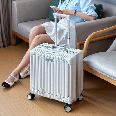 Xe đẩy nội trú va li vali mở phía trước hợp kim nhôm đa chức năng sinh viên TSA một thế hệ