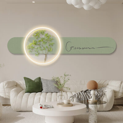 Trang Trí Phòng Khách Tranh Dạ Quang Đèn LED Tranh Ins Kem Gió Nhỏ Tươi Sofa Nền Bức Tranh Tường Phòng Ngủ Đầu Giường Tranh