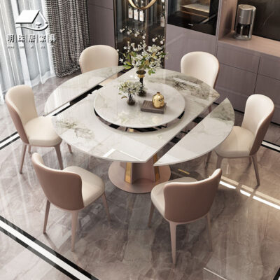 Bàn ăn có thể gập lại đĩa đá đa chức năng xoay nhúng bàn xoay với bếp từ bàn bàn ăn gia đình nhỏ