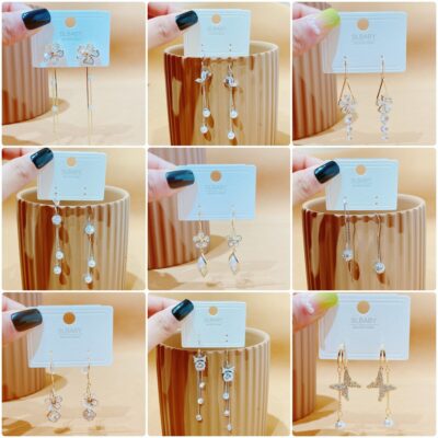 Các yếu tố xu hướng Thiết kế kiểu Pháp cổ điển Cảm giác lễ hội và hoa tai dài zircon đang lên Hoa tai phù hợp với cổ điển thích hợp