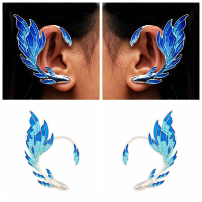 Thời trang tất cả phù hợp với đám đông nhỏ bông tai khí chất hợp kim dầu giọt châu Âu và Mỹ sáng tạo bán chạy bông tai đuôi cá màu xanh bông tai