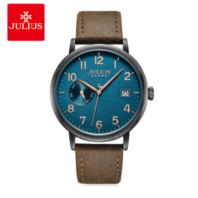 Đồng hồ đeo tay nam JULIUS Julis thời trang, phong trào thạch anh chống thấm nước, đồng hồ đeo tay hai đĩa nam JAH-125