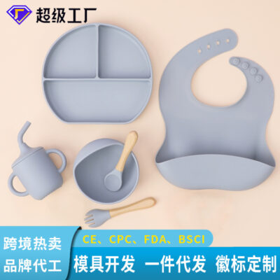 Bộ Đồ Ăn Trẻ Em Bộ Bát Silicone Cho Bé Bộ Bát Ăn Cho Bé Bát Silicone Cấp Thực Phẩm Muỗng Nĩa 3/6 Cái