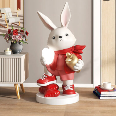 Trang trí hạ cánh thỏ năm mới Năm thỏ Cung hoàng đạo Ngày đầu năm mới Ngày đầu năm Chào mừng Điêu khắc Món quà tân gia Trang trí nhẹ nhàng lễ hội