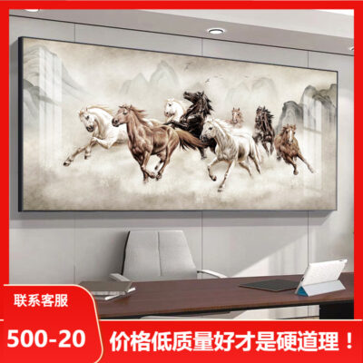 Tám chiến mã hình ảnh ông chủ văn phòng treo tranh ngựa thành công trang trí hội họa Trung Quốc sofa phòng khách nền tường tranh ngựa bản đồ
