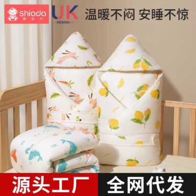 Cotton Túi Chăn Mùa Thu Đông Dày Sơ Sinh Trẻ Em Ôm Chăn Cho Bé Túi Ngủ Bốn Mùa Cho Bé Chần Gòn Bọc Quấn