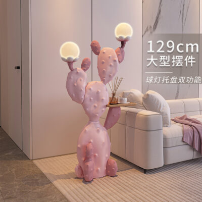 Hoa xương rồng phòng khách lớn từ sàn đến trần trang trí tủ tivi sofa lưu trữ lưu trữ trang trí phòng ngủ món quà tân gia