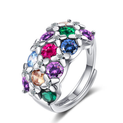 Nhẫn kho báu màu kim cương zirconium quốc tế nhẫn vàng đen màu lửa nữ tính Nhẫn zircon khảm kim cương siêu nhỏ nhẫn nhẫn