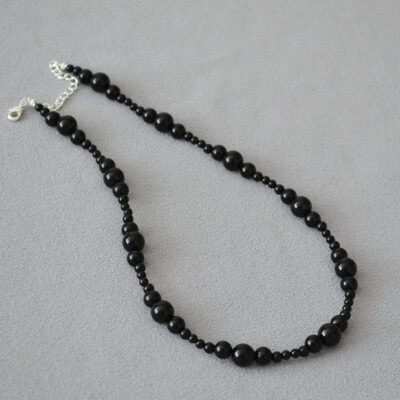 Hốc hợp thời trang thoáng mát thiết kế sáng tạo mã não đen khoảng handmade đính cườm đá thật cao cấp phong cách cổ điển thanh lịch vòng cổ nữ