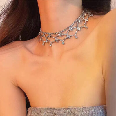 Châu Âu và Mỹ Bán Chạy Từ Thời Trang Kim Cương Giả Tua Rua Vòng Cổ Vòng Cổ Gợi Cảm Pha Lê Sang Trọng Xương Đòn Dây Chuyền quốc tế Trang Sức Bán Buôn