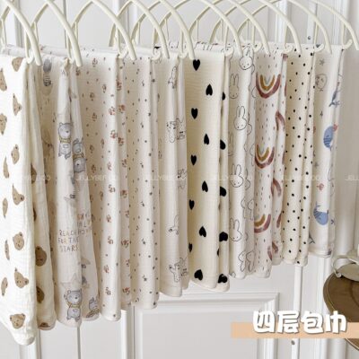 Ins khăn tắm cho bé sợi bông nguyên chất siêu mềm sơ sinh quấn khăn bao chăn chăn bé khăn tắm trẻ em khăn lớn