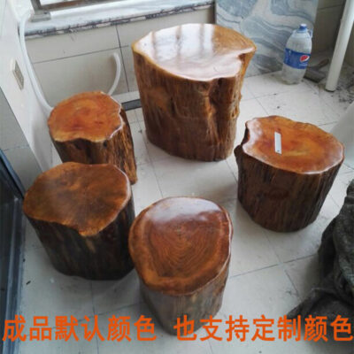 Gốc khắc phân gỗ nguyên khối bến tàu khúc gỗ gốc cây đống đế trang trí bàn cà phê bàn trà bàn gỗ gỗ tròn phân hộ gia đình