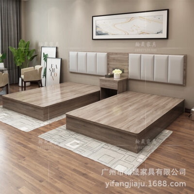 Nhà máy bán trực tiếp nhanh khách sạn nội thất khách sạn giường khách sạn căn hộ giường lớn phòng tiêu chuẩn giường kết hợp bàn TV trọn bộ