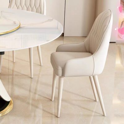 Ánh sáng mới kem sang trọng kiểu lưới màu đỏ da ghế ăn ghế giải trí trang điểm văn phòng sắt rèn túi mềm ghế cafe home