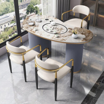 Đẹp sang trọng đá tấm bàn trà ban công bàn trà ghế kết hợp bộ bàn cà phê một căn hộ nhỏ đơn giản bàn phòng khách nhà