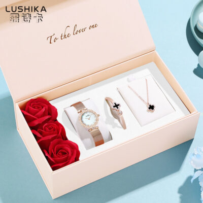 Lushika 017 Douyin Kuaishou phát sóng trực tiếp đồng hồ đeo tay nữ thời trang thạch anh xuyên biên giới bán buôn chống nước nạm kim cương