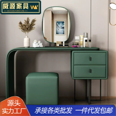 Bàn trang điểm phong cách Ý nhẹ nhàng sang trọng ngăn kéo tích hợp phòng ngủ hiện đại tối giản lưới đỏ cao cấp cảm giác bàn trang điểm da có thể thu vào