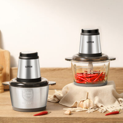 Gấu Trúc Nhỏ Máy Xay Thịt Điện Gia Đình Nấu Máy Thép Không Gỉ Máy Xay Cốc Thủy Tinh Bổ Sung Thực Phẩm Phối Bán Buôn