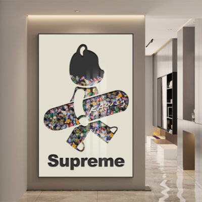 Hiện đại tối giản bạo lực gấu hiên nhà sơn trang trí khối xây dựng Kaws xu hướng hành lang bức tranh tường phòng khách ánh sáng sàn sang trọng treo tranh