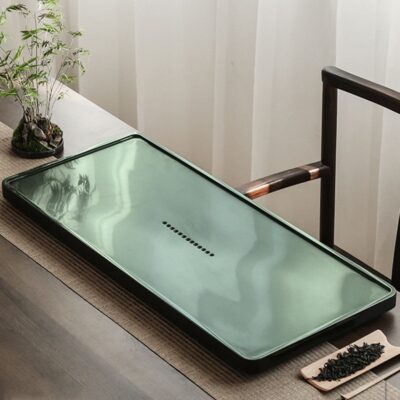 Tianluo đá xanh bộ trà toàn bộ mảnh tự nhiên vàng đen khay trà đá nhà bóng đá cao cấp bàn trà đơn giản