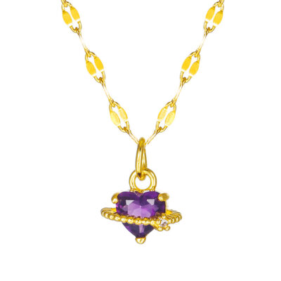 Đồng Dát Zircon Vòng Cổ Thời Trang Nữ Hành Tinh Tình Yêu Vòng Cổ Tính Khí Hình Trái Tim Thái Hậu Sao Thổ Mặt Dây Chuyền Xương Đòn Dây Chuyền