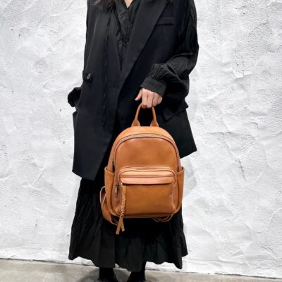 Túi xách nữ da thật làm thủ công ba lô da bò lớp trên cùng