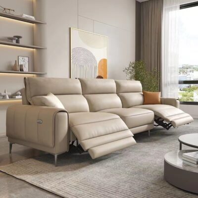 Ghế sofa da dạng viên nang không gian hạng nhất Phòng khách sang trọng nhẹ nhàng của Ý Ghế sofa chức năng điện lớn và nhỏ dành cho ba người
