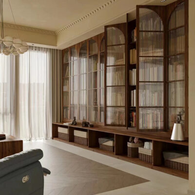 Bắc Mỹ Kệ Sách Gỗ Anh Đào Gỗ óc chó đen Tủ sách gỗ nguyên khối phòng khách cửa kính Tủ sách lớn Nhật Bản tầng đầy đủ tủ tường
