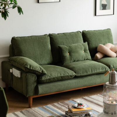 Gỗ Anh Đào Bắc Âu Sofa Vải Phòng Khách Kích Thước Ren Định Nhật Bản Đơn Giản Hiện Đại Retro Nội Thất Kết Hợp