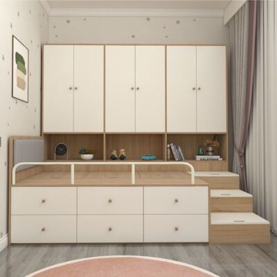 Giường chiếu tatami tích hợp giường ngủ chung cư nhỏ Tủ giường trẻ em kết hợp đa năng có giá sách lưu trữ giường ngủ nửa giường