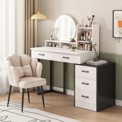 Bàn trang điểm ánh sáng phong cách sang trọng phòng ngủ hiện đại tối giản bàn trang điểm nhỏ bàn trang điểm tủ lưu trữ tích hợp bàn trang điểm