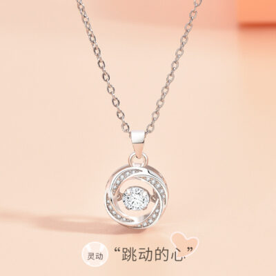 Rabbit Year Nhà máy Shangxin Bán buôn Đồng mạ bạc 925 Vòng cổ thông minh Tính khí đơn giản Kim cương Vòng cổ Mobius