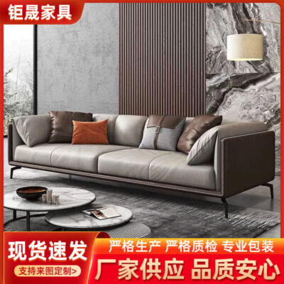 Bắc Âu Ý nhẹ ghế sofa sang trọng đơn giản giường sofa nhà thiết kế phong cách da nhà phòng khách kết hợp nội thất nhà sản xuất