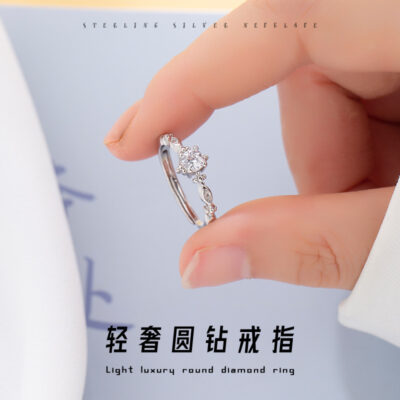 Nhẫn Minsheng thiết kế thích hợp nhẫn zircon đa năng cá tính nhẹ nhàng sang trọng cao cấp nhẫn nữ Ins nhẫn gió lạnh