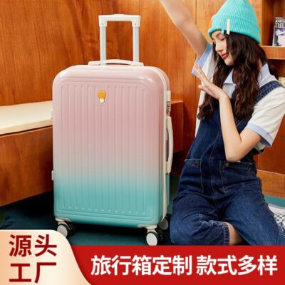 Mùa tựu trường mới vali 20 inch màu gradient nữ giá trị cao xe đẩy tắt tiếng vali bánh xe đa năng 24 inch