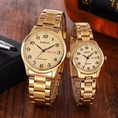 DINUO_A8015 Đồng hồ đeo tay nam và nữ Lịch đôi Đĩa khí quyển đơn giản Khí chất thời trang Bề mặt kỹ thuật số