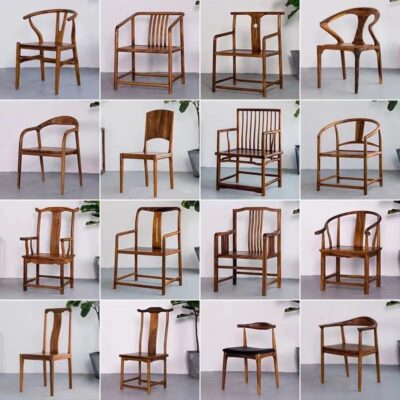 Ghế gỗ óc chó Bàn ván lớn với ghế Cấu trúc mộng và mộng Phong cách Trung Quốc mới Zen Đơn giản giải trí Ghế bành hiện đại