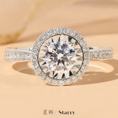 Douyin Sống Giả Mỹ D-màu Nhẫn Kim Cương Moissanite Trái Tim và Mũi Tên Carbon Cao Mạ Kim Cương pt950 Nhẫn Nữ Mắt Ngôi Sao