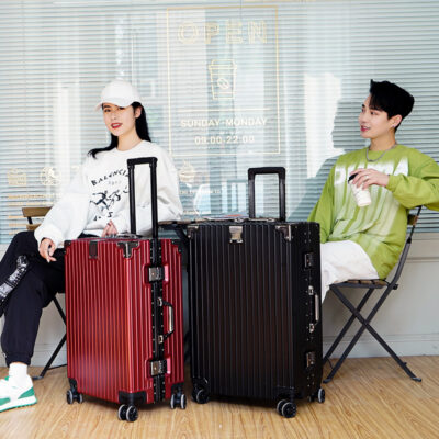 Vali 24 inch mật khẩu hộp vali sinh viên khung nhôm xe đẩy phổ bánh xe lên máy bay loại lớn xe đẩy