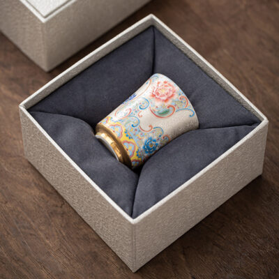 Bạc sterling cloisonné men màu triệu hoa chủ cốc cốc trà phong cách cung điện cốc đơn cốc trà kung fu uống trà cốc thơm mùi thơm