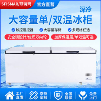 Tủ đông lạnh dung tích lớn thương mại Tủ đông đa năng nhiệt độ kép đơn nhiệt độ thương mại Tủ đông lớn gia đình