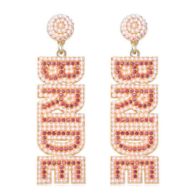 Bông tai cô dâu xuyên biên giới châu Âu và châu Mỹ dành cho nữ đa năng màu ngọc trai kim cương thư CÔ DÂU bông tai dài trang sức thích hợp