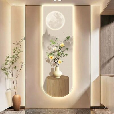 Tranh trang trí lối vào phiên bản dọc hành lang lối đi đèn cảm ứng tranh phim và tivi treo tường tranh lối vào lối vào bức tranh tường hoa ấm chào đón mặt trăng